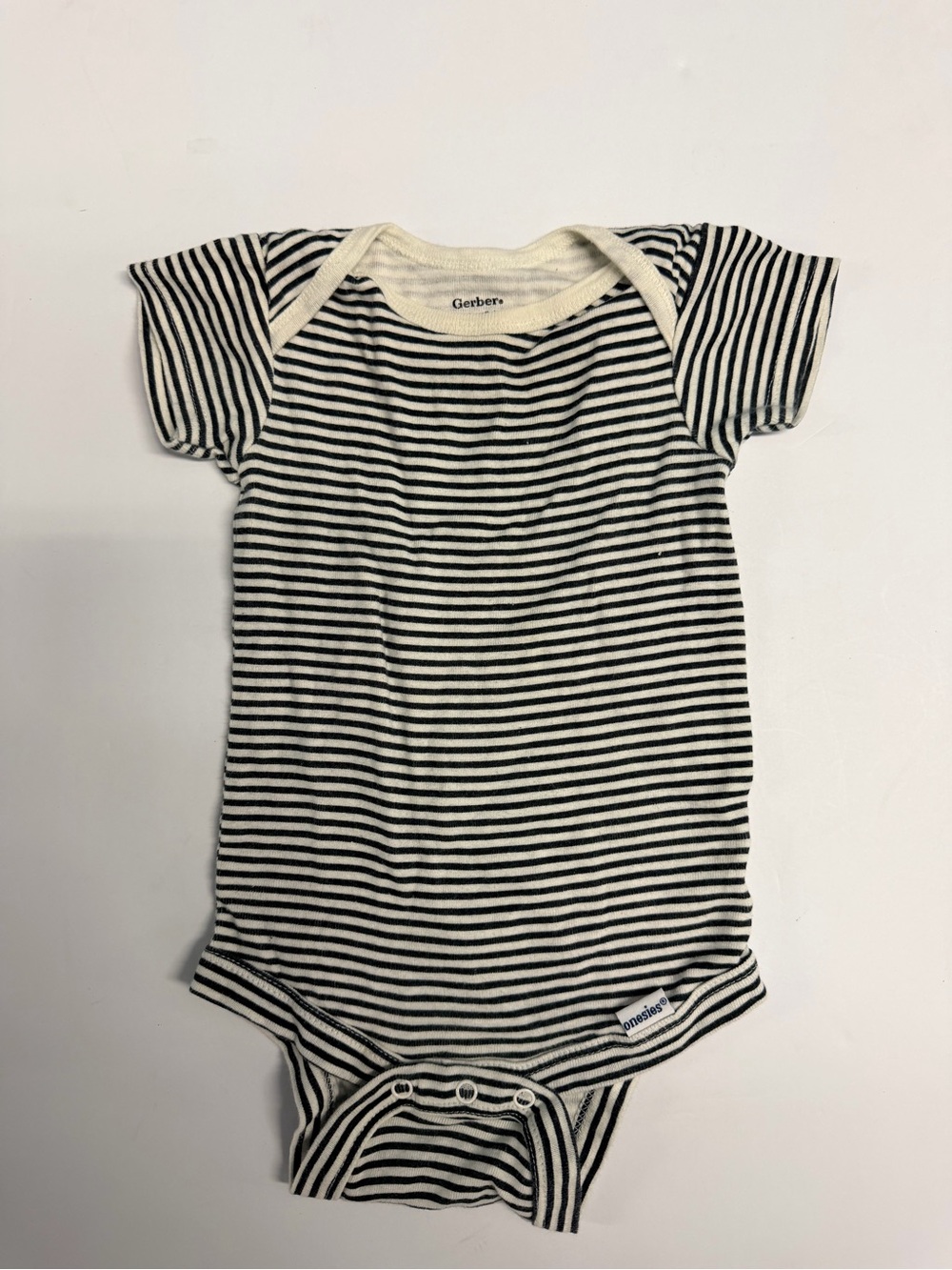 Gerber Cream and Black Striped Infant Bodysuit